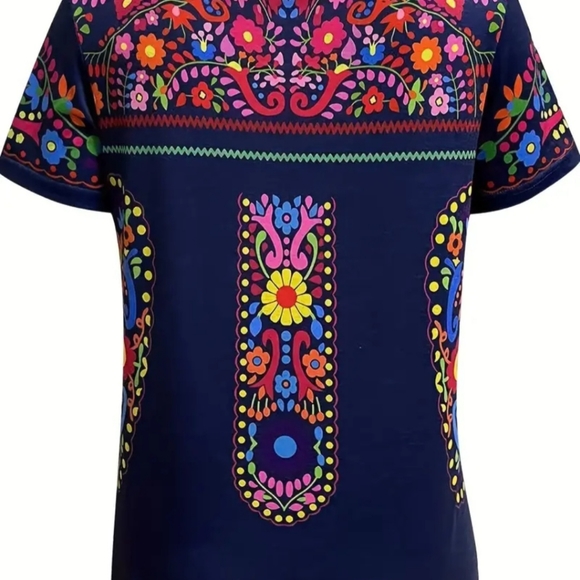 NWT!! Boho Beautiful Blue Multi-color Floral Casual Fashion Trendy Top!!💖😍💖 - Picture 11 of 12